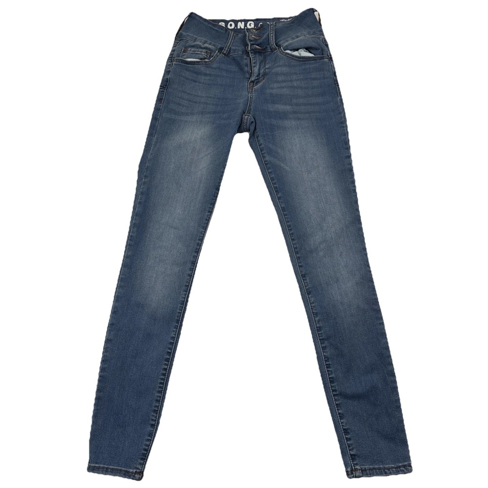 S.O.N.G. Curvy Jeans Women’s 1/25 High Rise Skinny Ankle Stretch Blue Denim